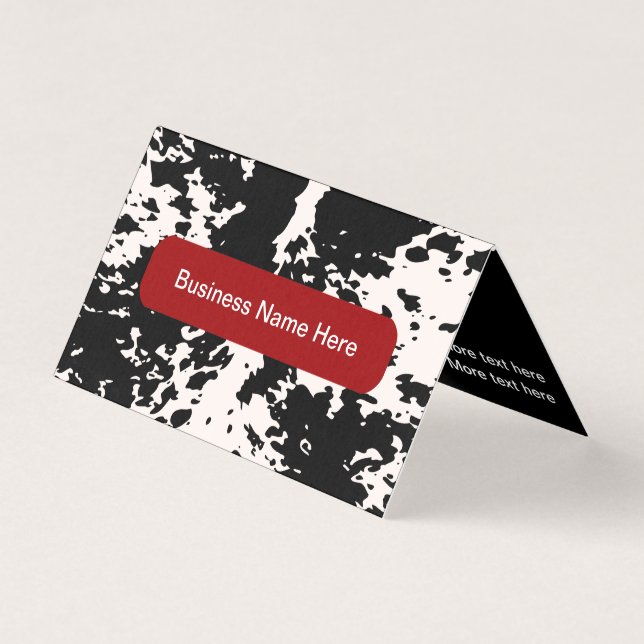 Cartes de visite Motifs de vache country branchés (Front)