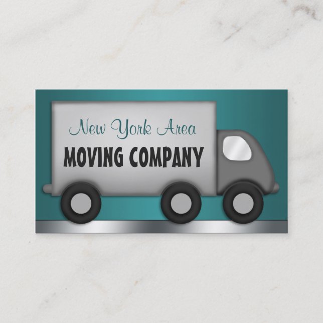 Cartes de visite Moving Truck Turquoises Movers (Devant)