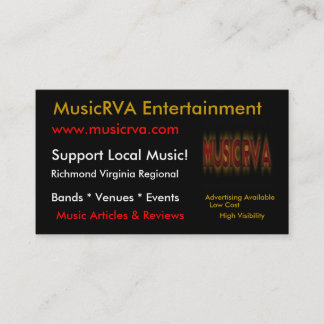 Cartes de visite MusicRVA