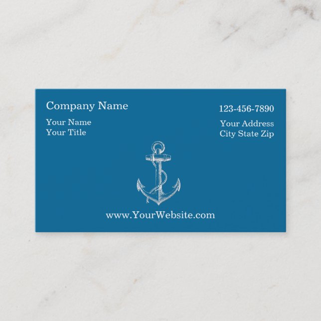 Cartes de visite nautiques simples (Devant)