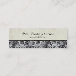 Cartes de visite noirs de Fleur di Lys Damask