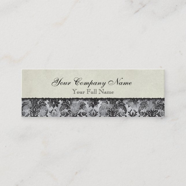 Cartes de visite noirs de Fleur di Lys Damask (Devant)