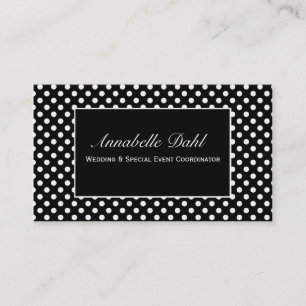 Cartes de visite noirs et blancs chics de point de