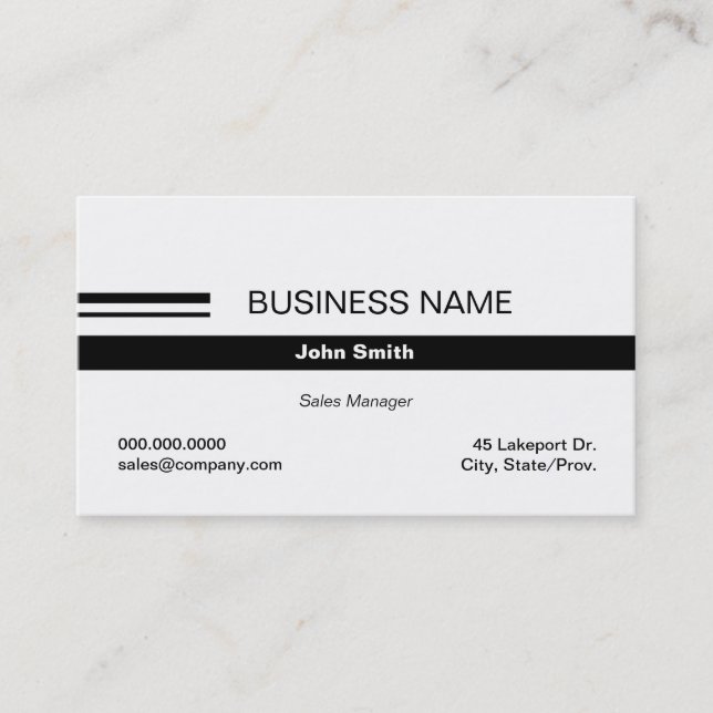 Cartes de visite noirs et blancs simples (Devant)