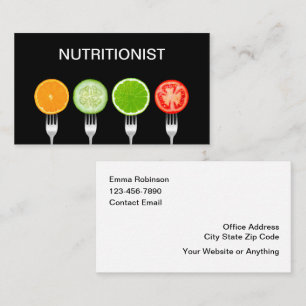 Cartes de visite nutritionniste conseiller diète