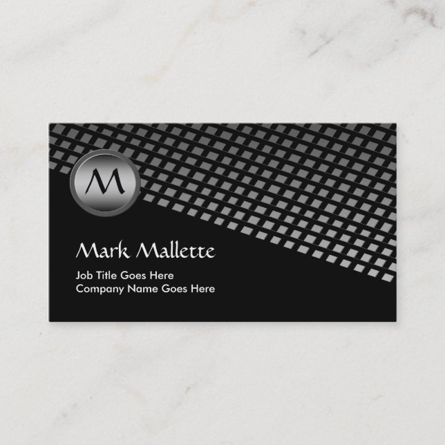 Cartes de visite obliques de monogramme (Devant)