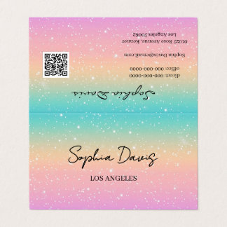 cartes de visite opale iridescente pastel 