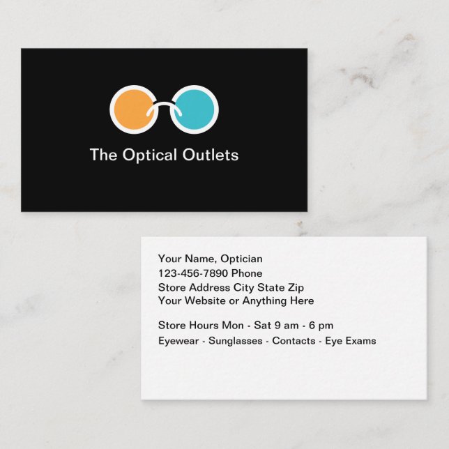 Cartes de visite Opticiens Optique Store (Devant / Derrière)