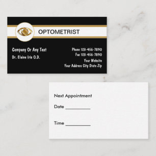 Cartes de visite optométristes