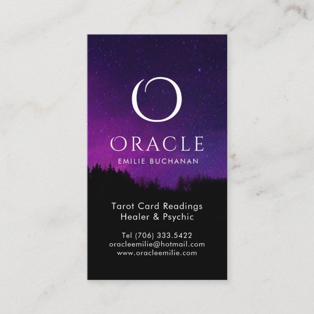 Cartes de visite Oracle et psychiques (Devant)