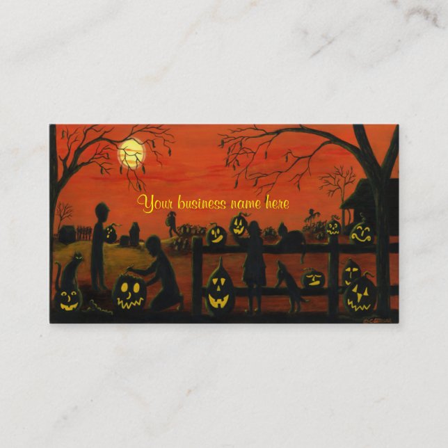Cartes de visite orientés de Halloween (Devant)