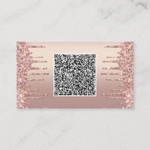 Cartes de visite Pailletées Or Rose avec QR Code