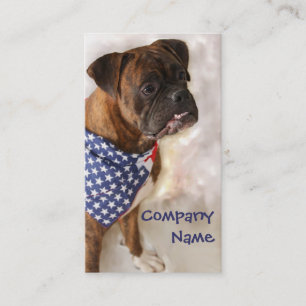 Cartes de visite patriotiques de chien de boxeur