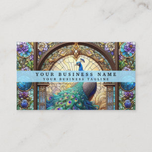 Cartes de visite Peacock en verre tendu