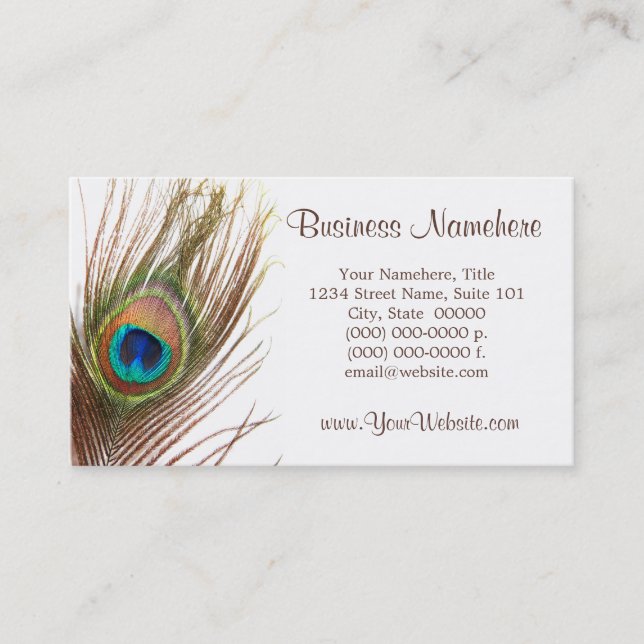 Cartes de visite Peacock Feather (Devant)