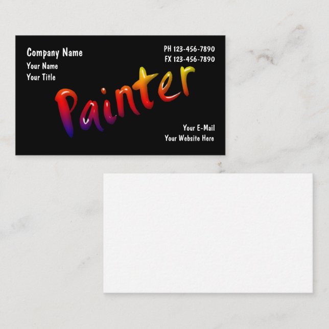 Cartes de visite peintres (Devant / Derrière)