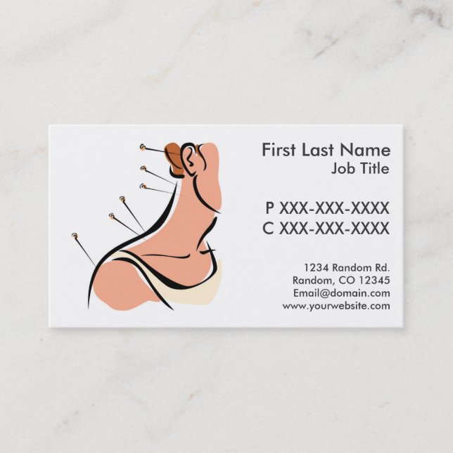 Cartes de visite personnalisables d'acuponcture (Devant)