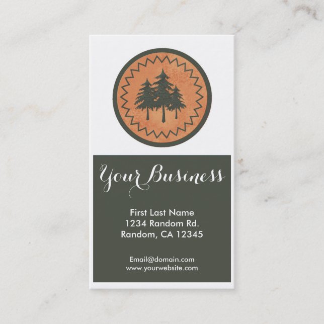 Cartes de visite personnalisables d'arbres (Devant)