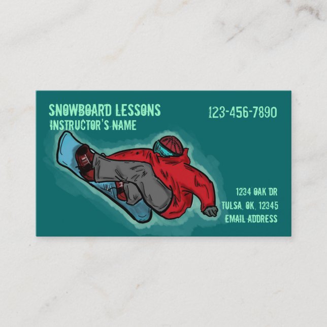 Cartes de visite personnalisables de leçons de (Devant)