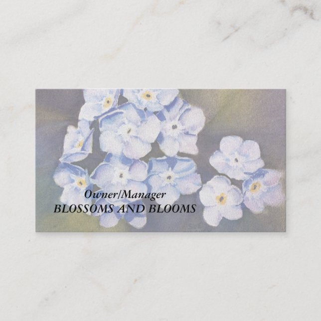 CARTES DE VISITE PERSONNALISABLES DE MYOSOTIS DES (Devant)