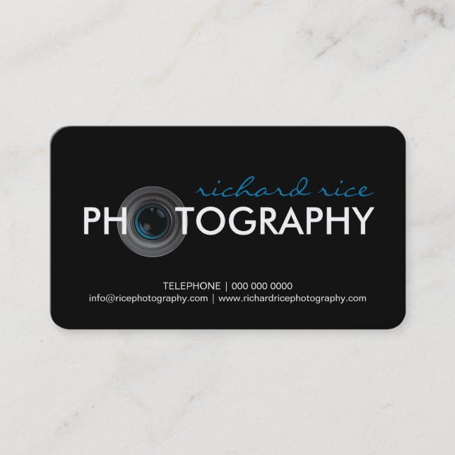 Cartes de visite personnalisables de photographe (Devant)
