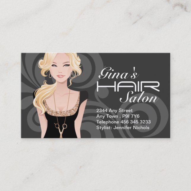 Cartes de visite personnalisables de salon de (Devant)