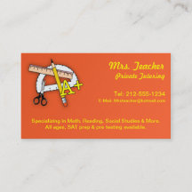 Cartes de visite PERSONNALISABLES de tuteur