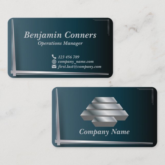 Cartes de visite personnalisables LuxeLine (Devant / Derrière)