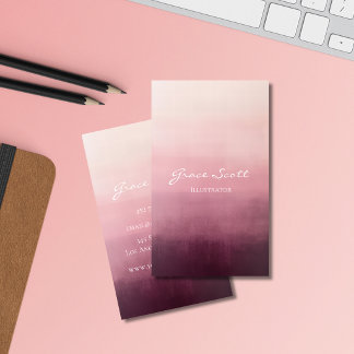 Cartes de visite personnalisées aquarelle rose mod