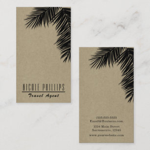 Cartes de visite personnalisées Black & Kraft Trop