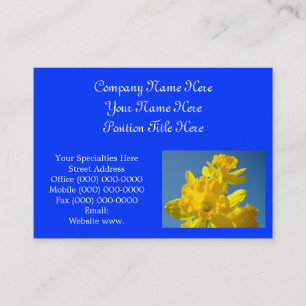 Cartes de visite personnalisées bleues Fleurs de j