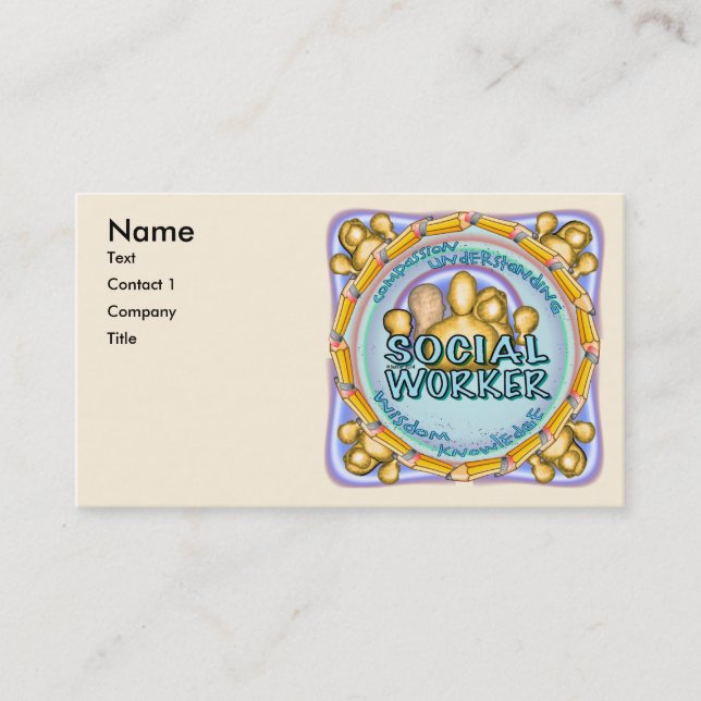 Cartes de visite personnalisés de Social Worker (Devant)