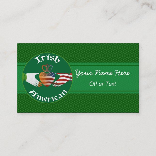 Cartes de visite personnalisés irlandais américain (Devant)