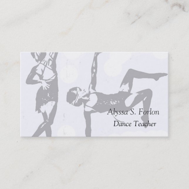 Cartes de visite personnalisés par studio de danse (Devant)