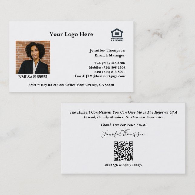 Cartes de visite personnalisés pour les revendeurs (Devant / Derrière)