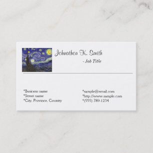 Cartes de visite personnels de beaux-arts simples