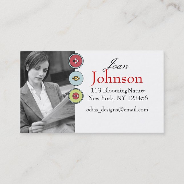 cartes de visite personnels de photo (Devant)