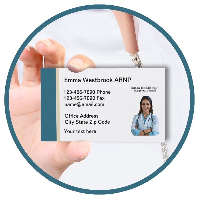 Cartes de visite photo de l'infirmière Médicale (Créateur téléchargé)