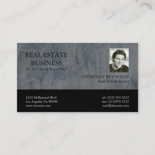 Cartes de visite photo grises ardoise pour agent i