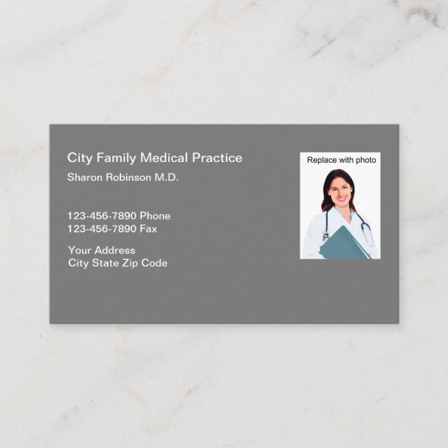 Cartes de visite photo Médicales (Devant)