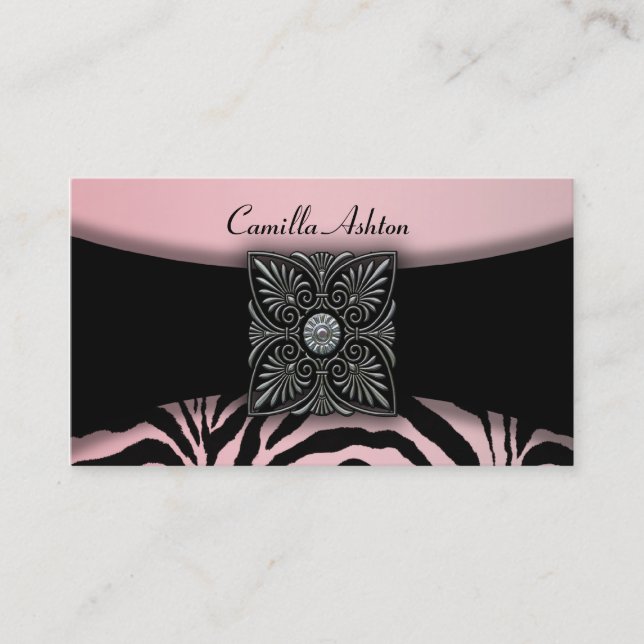 Cartes de visite Pink Zebra (Devant)