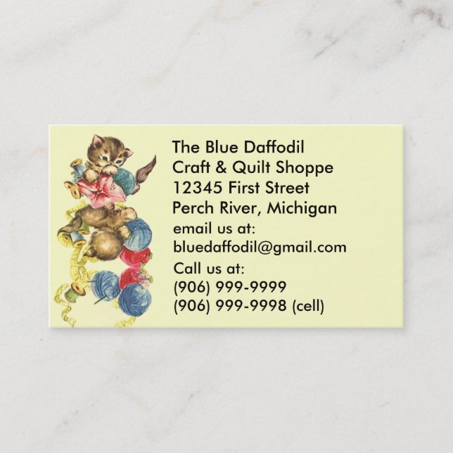 Cartes de visite piquants d'édredon (Devant)