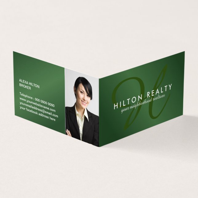 Cartes de visite pliés d'agent immobilier (Extérieur)