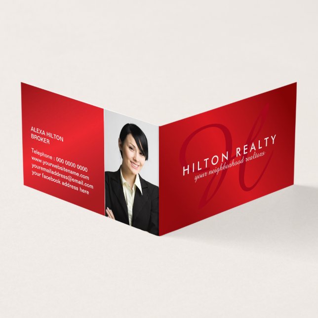 Cartes de visite pliés d'agent immobilier (Extérieur)