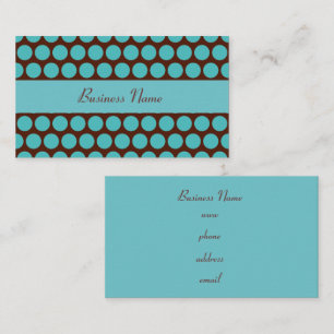 Cartes de visite points turquoise rétro