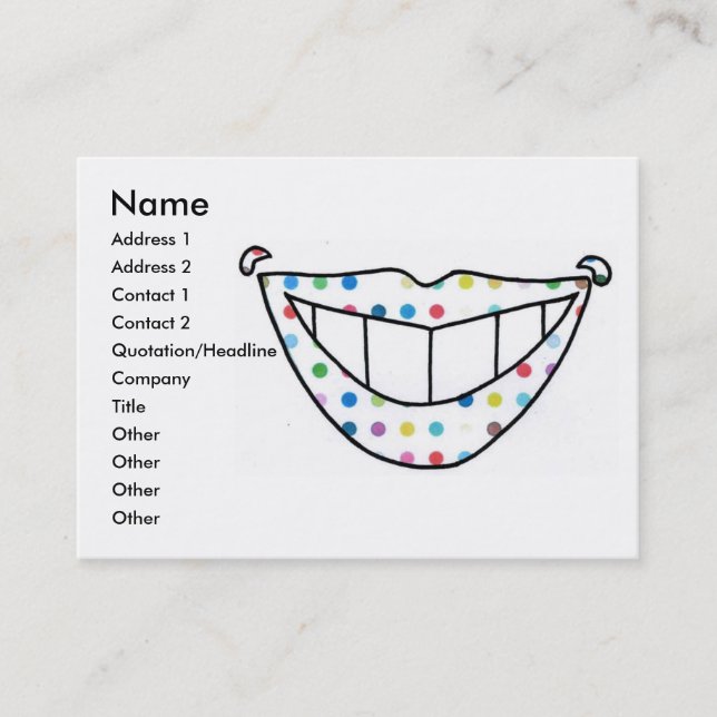 Cartes de visite potelés de sourire (Devant)