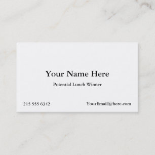 Cartes de visite potentiels de gagnant de déjeuner