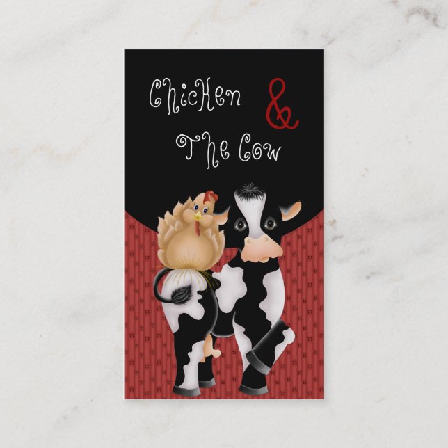 Cartes de visite : : Poulet et le pays de vache (Devant)