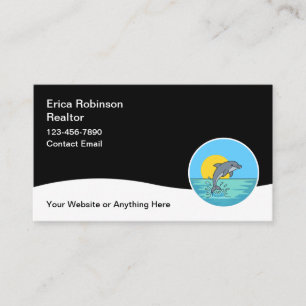 Cartes de visite pour agence immobilière de plage
