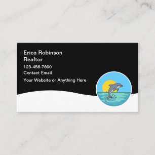Cartes de visite pour agence immobilière de plage